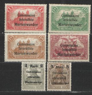 Germany - Marienwerder 1920 Lot Mh/hr Vg/f - Various Plebiscite Overprints Lot