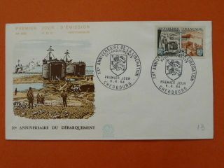 War Ww2 D - Day Us Army Normandy Landings Fdc 43408