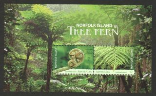 Australia Norfolk Island 2019 Tree Ferns Souvenir Sheet Of 2 Stamps In Fine