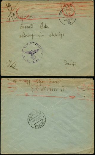 C300 Germany Censored Fieldpost Cover Fpo 18156 B Moriago 1944