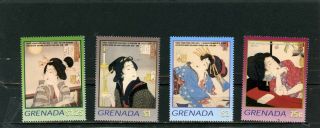 Grenada 2003 Japanese Paintings Set Of 4 Stamps Mnh