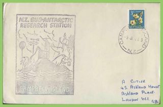 Zealand 1968 Campbell Island Antarctic Research Station Cachet Cover