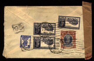 India 1941 Censored Airmail Cover To N.  York