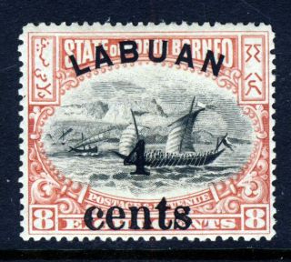 Labuan 1904 Labuan 4 Cents Surcharge On 8c.  North Borneo Perf 15 Sg 131