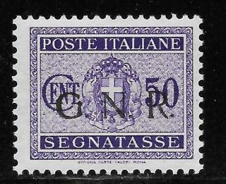 Italy Social Republic 1944 Postage Due 50c Gnr Mnh Signed T21528
