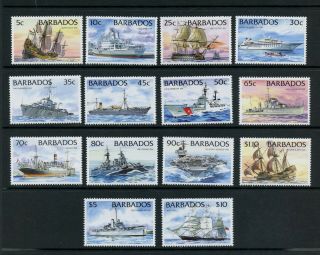 R932 Barbados 1994 Ships 14v.  Mnh