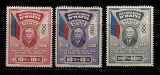 Haiti 1939,  Pierre De Coubertin Modern Olympics,  Sc B1,  Cb1 - Cb2,  Mnh,  Toning