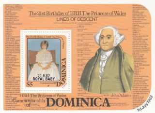 (13575) Dominica Mnh Prince William Birth Princess Diana 21st 1982 U/m