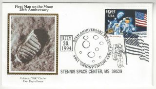 Sss: Colorano Silk Fdc 1994 $9.  95 1st Man On The Moon 25th Stennis Sc 2842