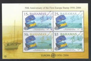 Bahamas 2005 50th Anniv First Europa Stamp Mnh M/s