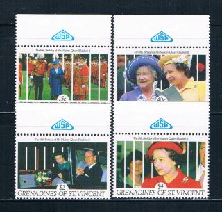 St Vincent - Grenadines 770 - 71;774 - 75 Mnh Queens 65th Birthday 1991 (s0913)