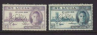 1946 St Lucia Victory Set Perforated Specimen Muh
