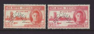 1946 St Kitts - Nevis Victory Set Perforated Specimen Muh