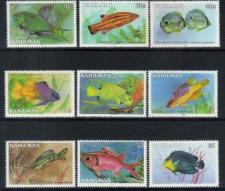 Bahamas 1986 Fish 9 Mnh Values Cat £28,