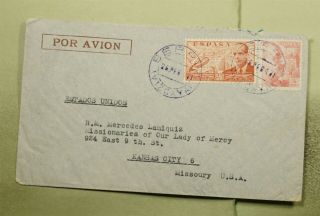 Dr Who 1947 Spain Berri Airmail To Usa E44385