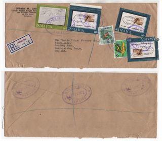 1972 Jamaica Registered Air Mail Cover Kingston To Basingstoke Gb Myrtle Bank