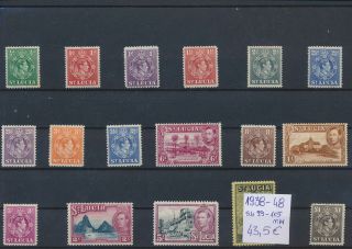 Gx02847 St Lucia 1938 - 1948 King George Vi Fine Lot Mnh Cv 43,  5 Eur