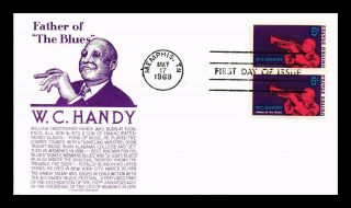 Dr Jim Stamps Us W C Handy Father Of Blues Cs Anderson Fdc Cover Pair