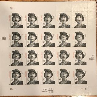 Stamps Full Sheet Edna Ferber 20 X 83 Cent $16.  60
