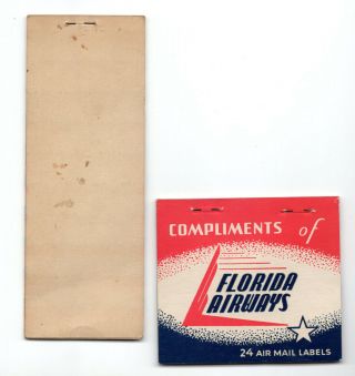 2 US airmail label booklets Florida Airways ID 1587 2
