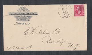 Usa 1896 Steel Tube Advertising Cover Shelby Ohio To Brooklyn York