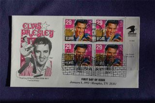 Elvis 29c Stamp Fdc Artmaster Cachet Sc 2721 02362 Zip Block Gate Post