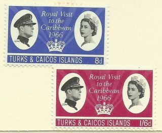 Turks & Caicos Is - 1966 Royal Visit - Sc 150/151 - Uhm - E 1326