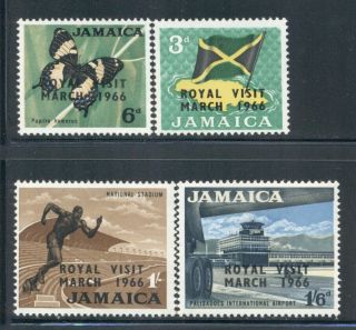 Jamaica 248 - 51 Sg248 - 51 Mnh 1966 Royal Visit Set Of 4 Cat$6