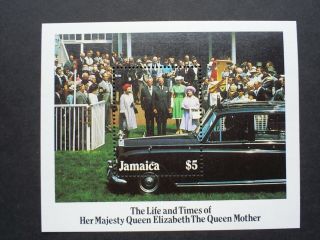 Jamaica Stamp Mini Souvenir Sheet The Life & Times Of The Queen Mother.  1985.