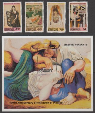 Dominica - 1981 Picasso Birthday Set & S/s.  Sc.  739 - 43.  Sg 787 - Ms790.  Nh