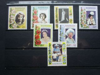 Barbuda Stamps Set Queen Mother Over Print 4th Aug 1900 - 1985 Un Mounted.
