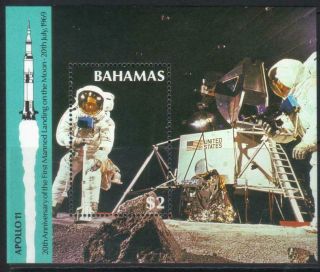 Bahamas 1989 20th Anniv First Moon Landing Mnh M/s