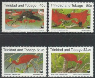 Trinidad & Tobago 1990 Scarlet Ibis Mnh Set Of 4