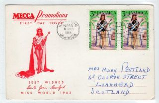 Jamaica: 1964 Miss World 1963 Commemorative Postcard (c38191)