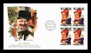 Dr Jim Stamps Us W C Fields Performing Arts First Day Cover Block Beverly Hills
