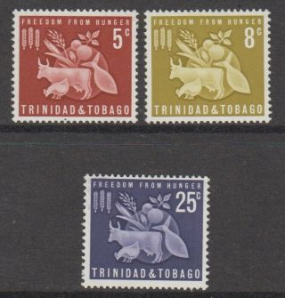 Trinidad And Tobago 1963 Freedom From Hunger Set.  Sg305/7 Mnh