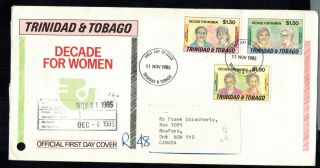 Fdc - 1130 Trinidad & Tobago 1985 R - Fdc - " Decade For Women " To Meaford,  Ontario