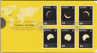 Gb - Alderney 2017 Coastal Eclipse Of The Sun/astronomy/stars Sg A607 - A612 Fdc
