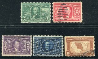 1904 U.  S.  Scott 323 - 27 Louisiana - Purchase Expo Set Of Stamps
