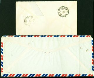 CHINA TAIWAN TWO COVERS WITH EARLY AIRMAIL LABELS 1 - 451 2