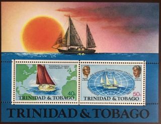 Trinidad & Tobago 1974 World Voyage Minisheet Mnh