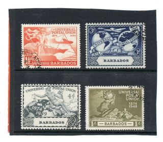 Barbados Gv1 1949 Universal Postal Union Set Sg 267 - 70