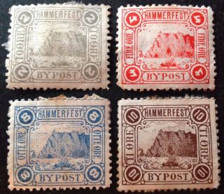 Norway Hammerfest 1888 4 X Stamps Hinged