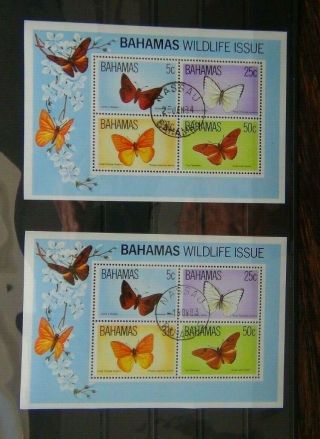 Bahamas 1983 Wildlife 3rd Series Butterflies Miniature Sheet Both Sg657 Sg657a U