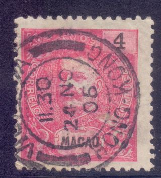 129 - Portugal,  China,  1906 Macao,  Victoria Hong Kong Postmark.