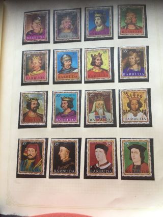 Barbuda Kings And Queens Of England,  37 Unmounted Stamps.