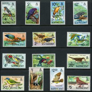 Grenadines Of St Vincent 1974 Birds.  14 Values.  No 25c.  Sg 3 - 17.  Mlh.  (ar625)
