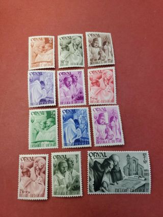 1941 Belgium Semi - Postal Stamps Sc B281 - B292 (12) Set Mhog