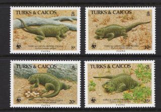 Turks & Caicos 1986 Wwf - Ground Iguana - Mnh Set - Cat £14.  50 - (319)