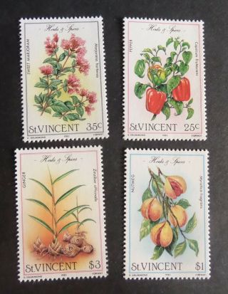 St Vincent 1985 Herbs And Spices Ginger Sg868/71 Mnh Um Unmounted
